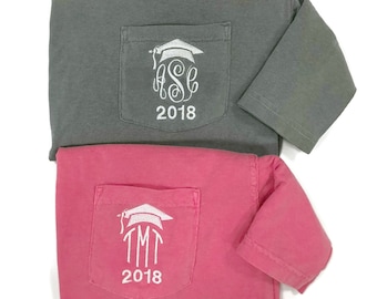 Graduation Gift For Girls - Graduation 2018 Monogram Shirt -Grad Gift For Daughter - Grad Gift For College-Graduation Gift Ideas For Her