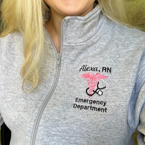 Gift For Nurse, Physician Assistant, Doctor | Personalized Medical Jacket | Full Zip Sweatshirt For Women Pockets |Graduation Gift For Nurse