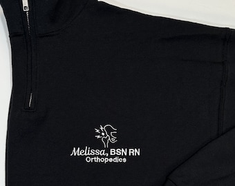 Gift For Ortho Nurse, Orthopedist, Hip Replacement Skeleton Design | Personalized Medical Jacket | Quarter Zip Sweatshirt For Men And Women