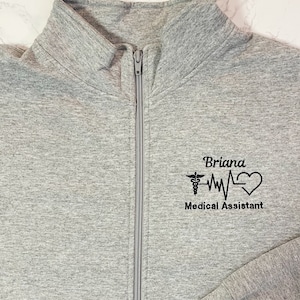 Gift For Medical Assistant, Physician Assistant, Doctor Personalized Medical Jacket | Full Zip Sweatshirt For Women Pockets Graduation Gift