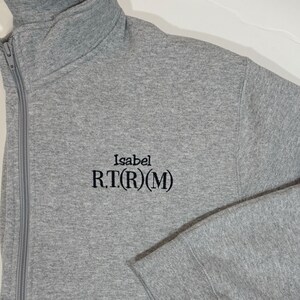 Personalized X-Ray Sweatshirt, Gift for Radiographer, Radiology Grad Gift RT, X-ray Tech Full Zip Pullover With Pockets Rad Tech Embroidered