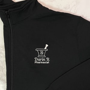 Pharmacist Gift For Women And Men | Mortar & Pestle Sweatshirt Personalized Pharmacy Tech Gift, Graduation Gift|RX Custom Full Zip Pockets