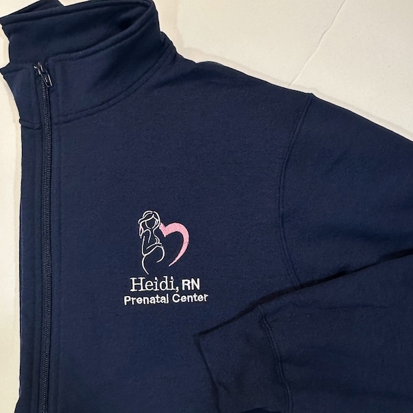 Gift For Nurse, Labor & Delivery Doctor, Mother Baby Unit L and D Nurse, Personalized Medical Jacket, Full Zip Sweatshirt For Women Pockets