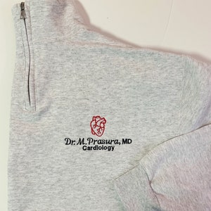 Gift For Cardiologist, Doctor, Nurse | Personalized Medical Jacket Quarter Zip Sweatshirt For Cardiology | Anatomical Heart Embroidery