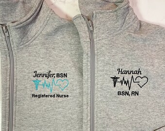 Gift For Registered Nurse, Physician Assistant, Doctor | Personalized Medical Jacket | Full Zip Sweatshirt For Women Pockets Graduation Gift
