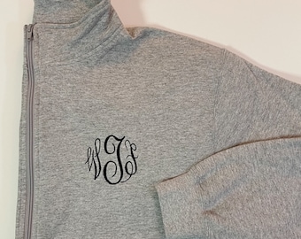 Monogram Sweatshirt For Women | Full Zip Jacket With Pockets | Embroidered Initials Custom Fleece