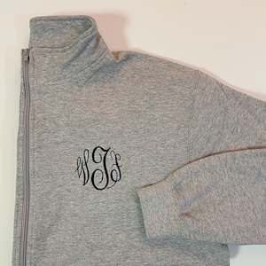 Monogram Sweatshirt For Women | Full Zip Jacket With Pockets | Embroidered Initials Custom Fleece