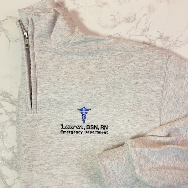Gift For Nurse, Physician Assistant, Doctor | Personalized Medical Jacket | Quarter Zip Sweatshirt For Women & Men Graduation Gift For Nurse