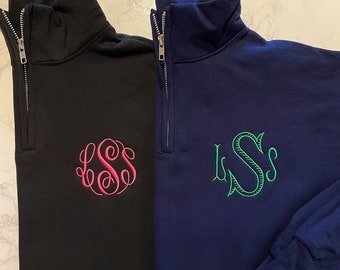 Monogrammed Sweatshirt Quarterzip Monogram Quarter Zip Monogrammed Sweatshirt Monogrammed Shirt Monogrammed Christmas Gift Bridesmaids Gift