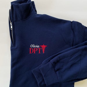 Family Nurse Practitioner Quarter Zip Sweatshirt, Physician Assistant, Graduation Gift For Men & Women, NP, FNP Gift, Custom Medical Jacket