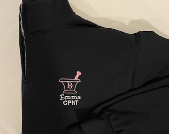 Pharmacist Gift For Women | Mortar & Pestle Sweatshirt Personalized Pharmacy Tech Gift, Pharmacy Graduation Gift|RX Custom Quarter Zip