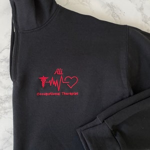Gift For Occupational Therapist, Physical Therapist, Doctor | Personalized Medical Jacket | Quarter Zip Sweatshirt  | OT PT Graduation Gift