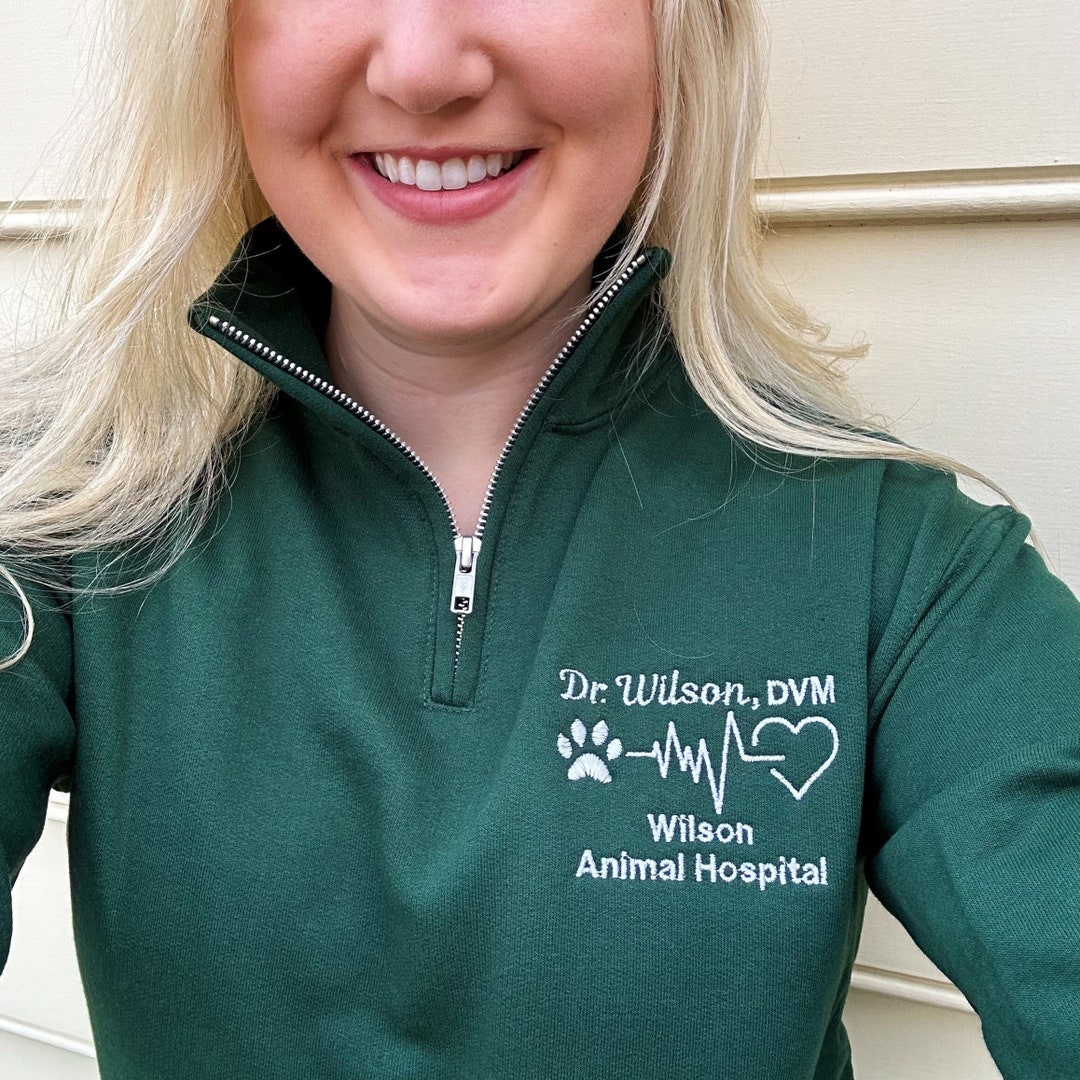 Quarter Zip Vet Sweatshirt, Personalized Gift for Veterinarian, Vet