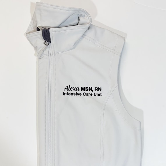Gift For Nurse, Physician Assistant, Doctor, Personalized Medical Soft Shell Full Zip Vest For Women With Pockets, Graduation Gift