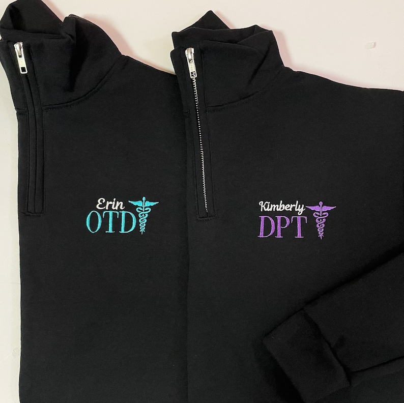Sudadera para fisioterapeuta, sudadera con cremallera de un cuarto para fisioterapeuta, regalo de graduación para fisioterapeuta, regalo para asistente de fisioterapia, regalo para nuevo fisioterapeuta, DPT imagen 1