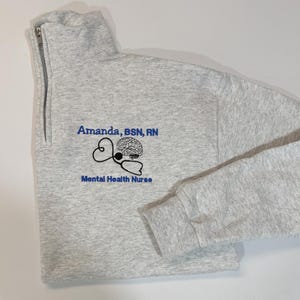 Gift For Psychiatric Nurse, Psychiatry Gift | Personalized Medical Jacket | Quarter Zip Sweatshirt For Women | Graduation Gift For Nurse image 13