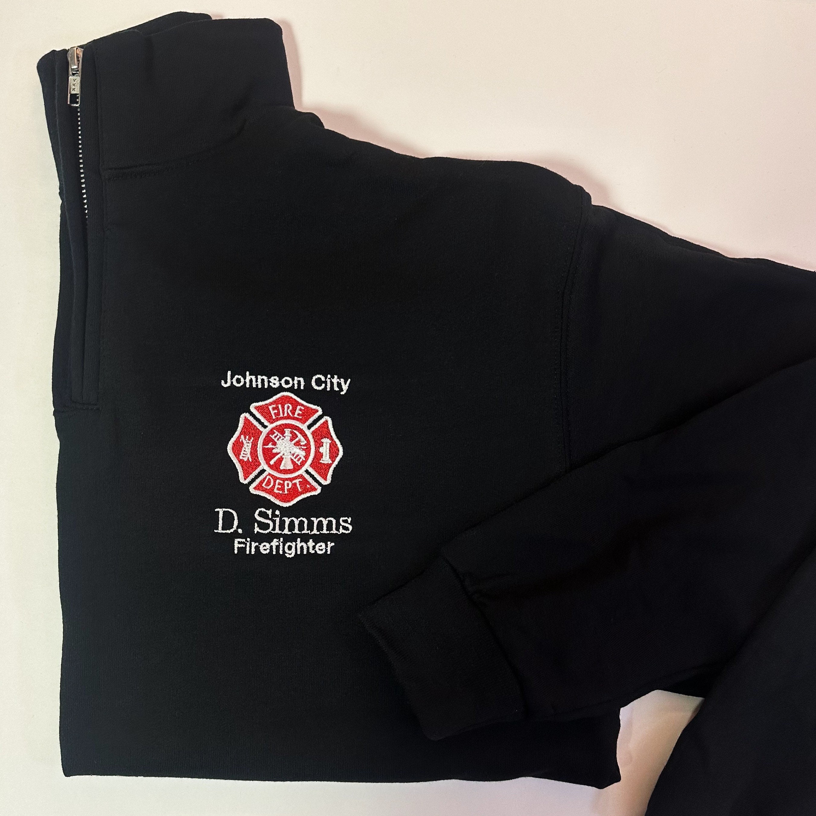 Firefighter Custom Quarter Zip Collar Sweatshirt, Rescue, Fire, Squad, Truck, Shirt 1/4 Zip Sweatshirt, Work Shirt, Emergency Responder
