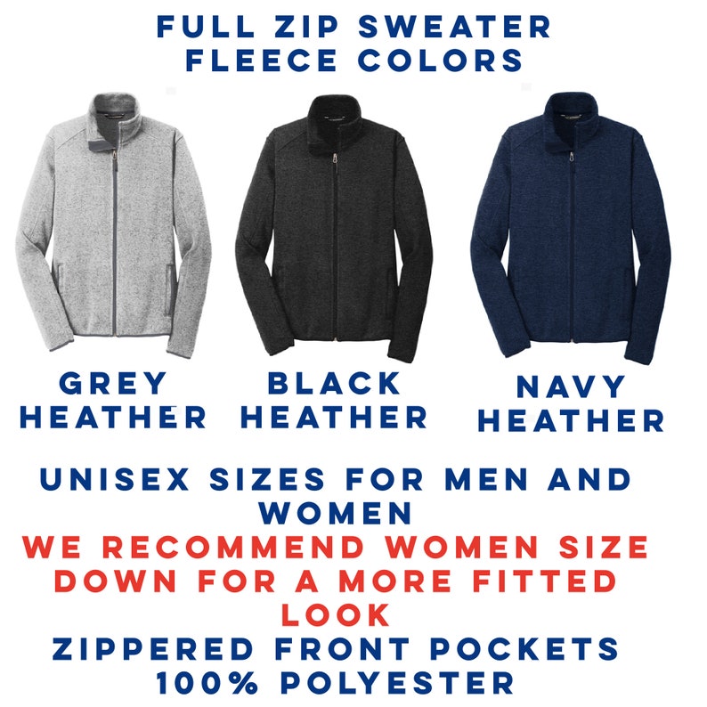 K&ouml;nnte beinhalten: Full-Zip-Fleece-Sweater in Grau-Melange, Schwarz-Melange und Marineblau-Melange. Mit Rei&szlig;verschluss-Fronttaschen. Aus 100 % Polyester. Unisex-Gr&ouml;&szlig;en f&uuml;r M&auml;nner und Frauen.
