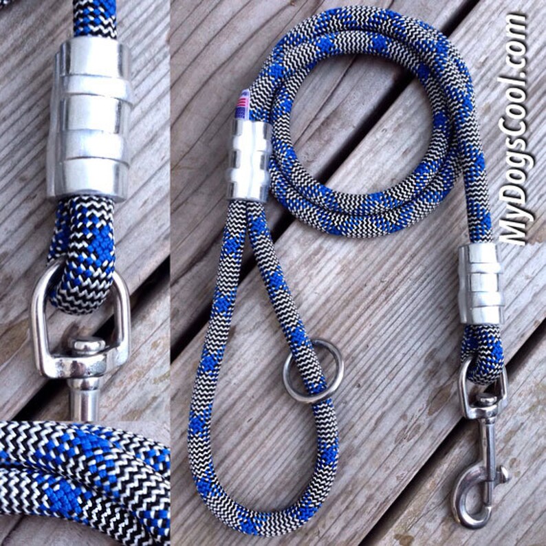 Blue & Grey Climbing Rope Dog Leash Made in USA Etsy