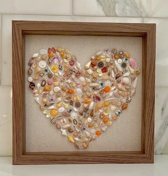 Mini SWFL Sea Shell Heart Shadow Box Wall Hanging 10x10 - Etsy