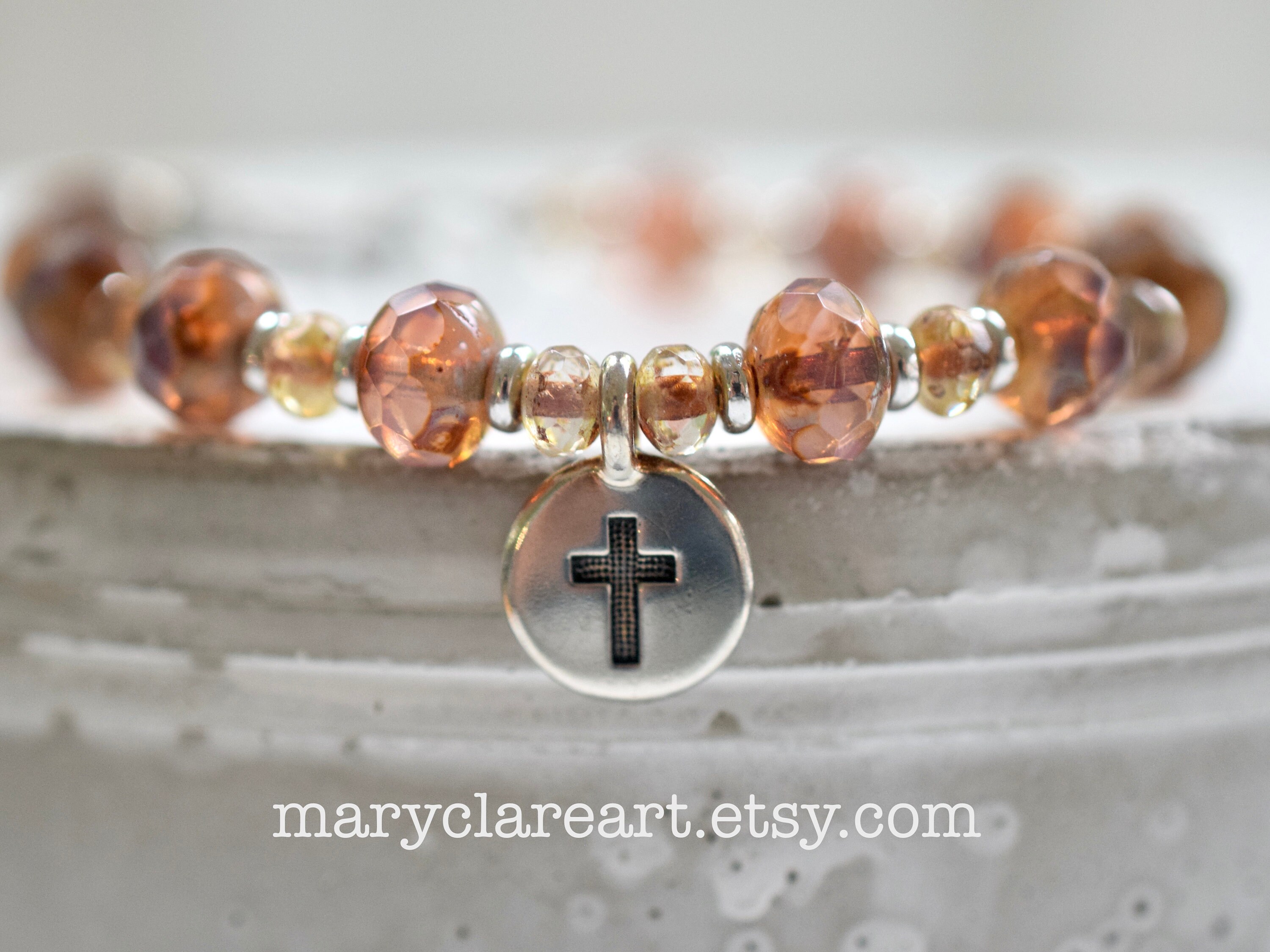 October Birthstone Bracelet, Czech Glass Beaded Bracelet, Opal Glass Beaded Bracelet, Women's Bracelet, Women's Birthday Gift