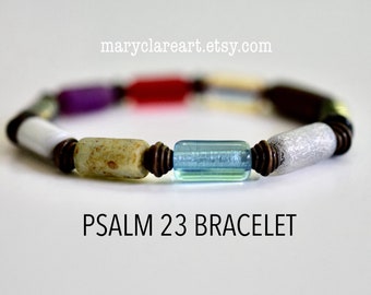 Psalm 23 Bracelet Goodness and Mercy, Tube Beads, Psalm Twenty Three Bracelet, Christian Bracelet, Faith Inspired Jewelry