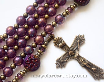 Be Devoted Handcrafted Rosary, Catholic Rosary, Hand Strung Rosary, Hand Made Gift, Hand Crafted Rosary, Vintage Style Rosary