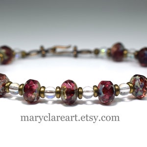 January Birthstone Bracelet, Czech Glass Beaded Bracelet, Women&#39;s Bracelet
