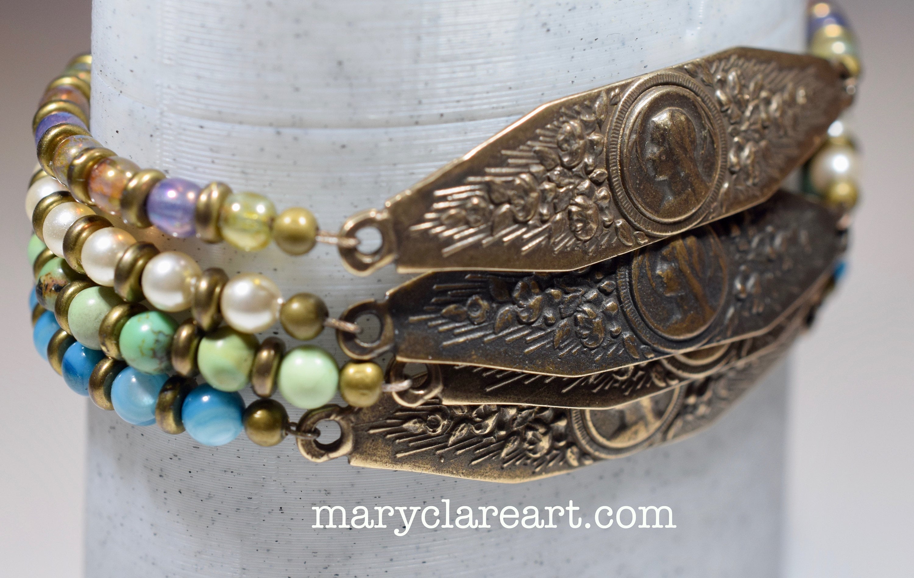 Roses For Mary Bracelet, Catholic Bracelet, Multi Colored Beaded