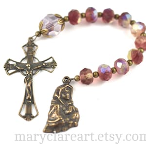 Mother and Child One Decade Rosary, First Communion Rosary, Chaplet, Pocket Rosary, Tenner, Catholic Rosary, Catholic Gift, Rosary