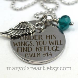 Psalm 91 May Birthstone Necklace