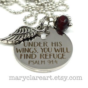 Psalm 91 January Birthstone Necklace