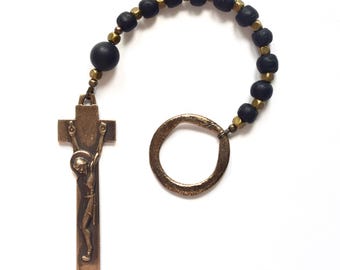 Irish Penal Rosary, Chaplet, Tenner, One Decade Rosary, Pocket Rosary, Confirmation Gift, Catholic Gift, Black Rosary