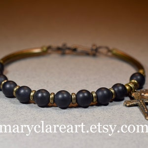 Full Of Grace Rosary Bracelet, Black Onyx Rosary Bracelet, Women's Rosary Bracelet, Catholic Rosary