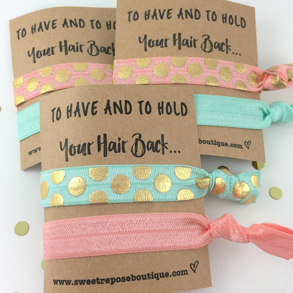 Bachelorette, Bachelorette Hair Tie Party Favors, To Have And To Hold Your Hair Back, Survival Kit, Party Favors, Hair Tie Bracelets