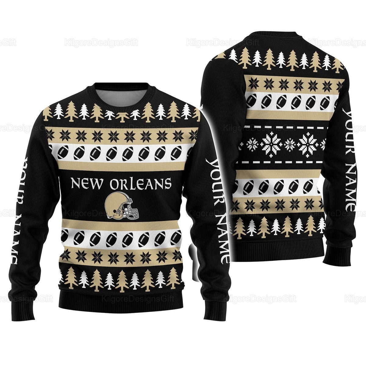 Discover Christmas Sweaters Men, Personalized New Orleans Christmas Sweater