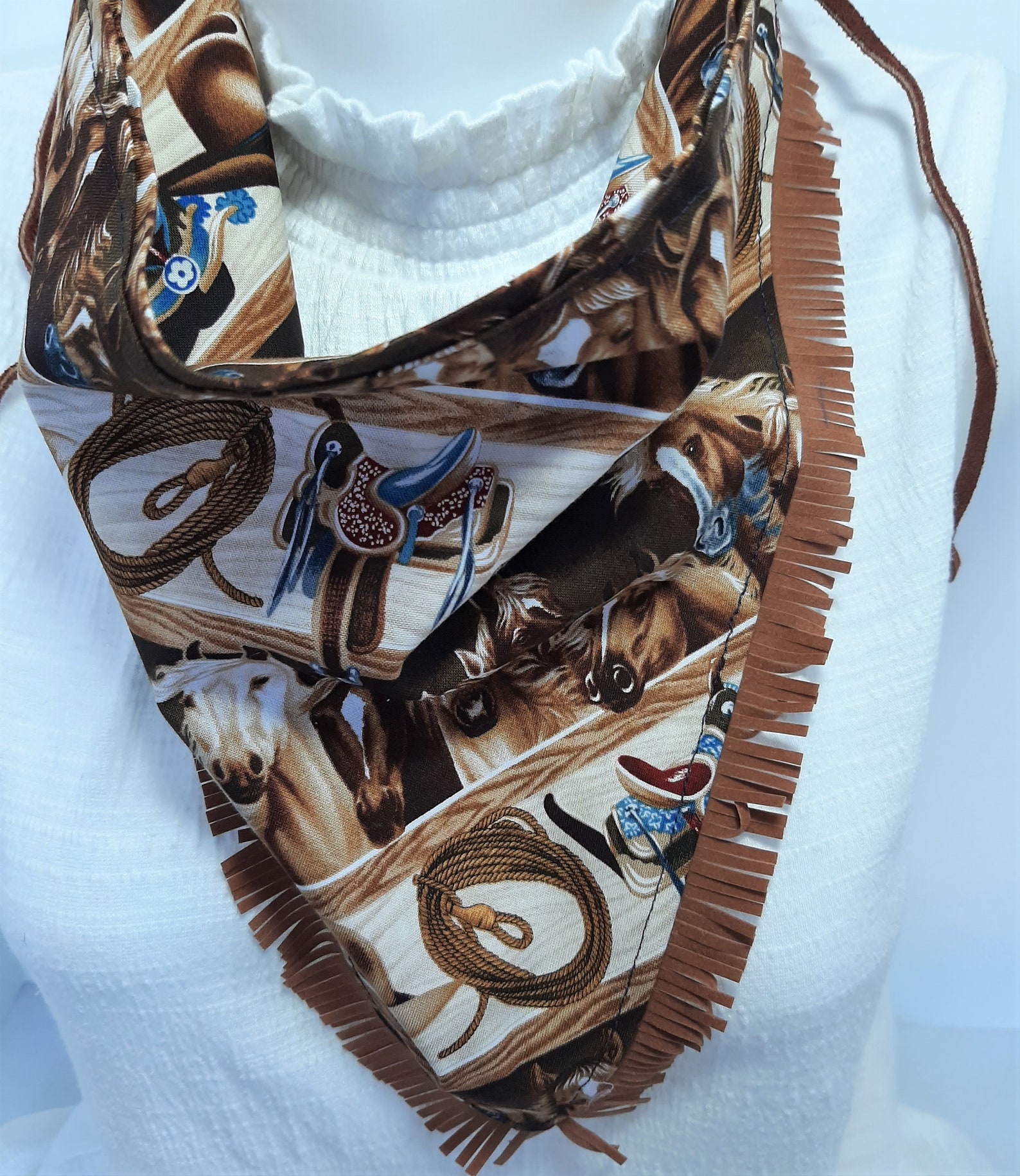 Western Bandana Horse Bandana Southwest Bandana Cowboy Etsy