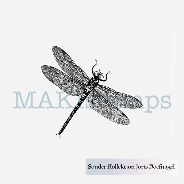 Small dragon fly rubber stamp Joris Hoefnagel SPECIAL COLLECTION II - unmounted rubber or cling stamp option (190505)