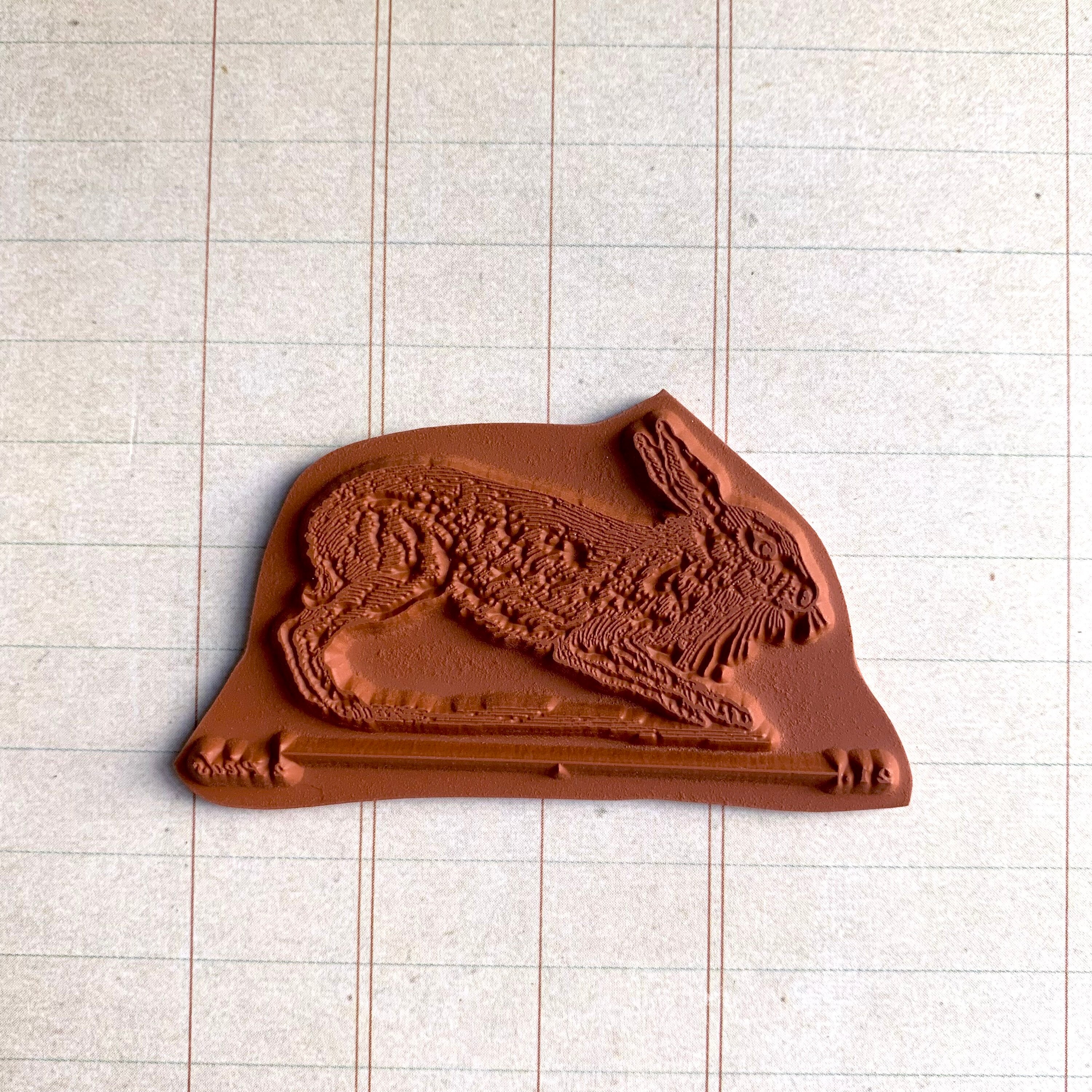 Red Ink Rabbit Stamp Beautiful Rabbit Stamp From 1784 French Encyclopedia - Unmounted Rubber ...