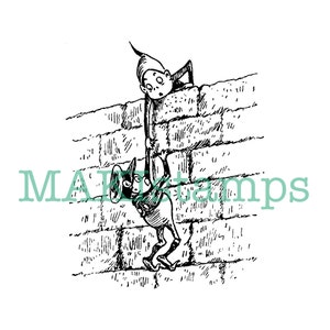 Brownie Helper-stempel / rubberen kunststempel / Climb the wall-stempel - niet-gemonteerde of plakstempeloptie (160410)