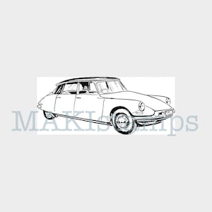 French car rubber stamp / vintage car - unmounted or cling stamp (180505)