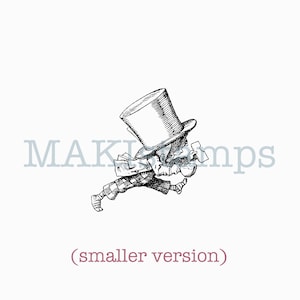 Alice in Wonderland stamp Mad Hatter / mini collection - unmounted rubber stamp or cling stamp option (210507)