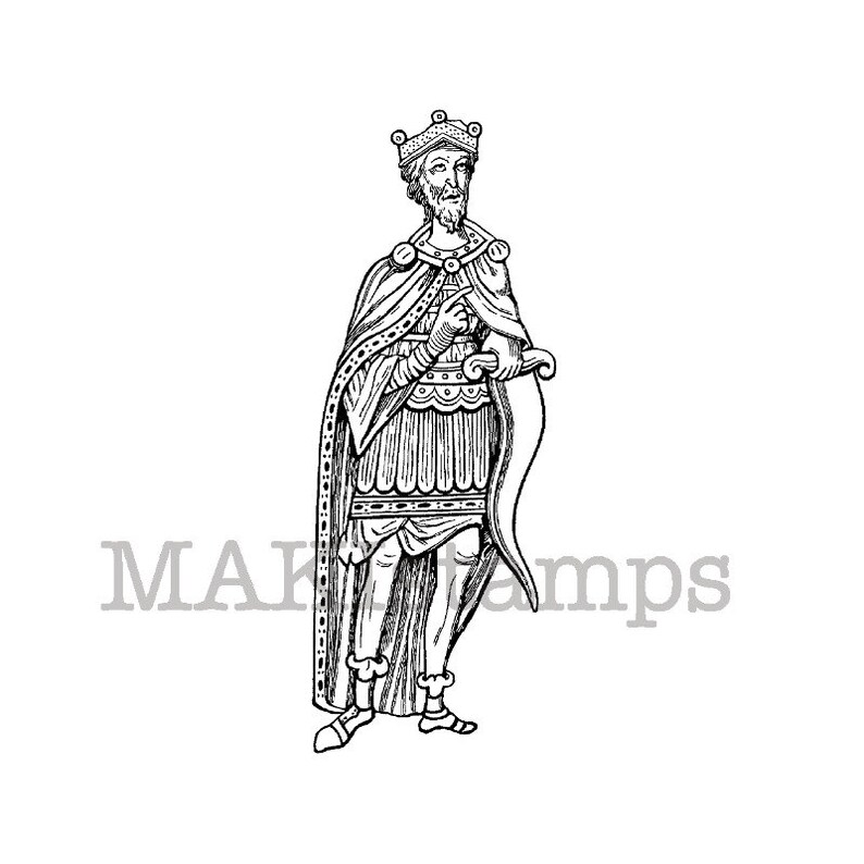 Medieval Rubber Stamp / King Rubber Stamp / King of Franks Etsy