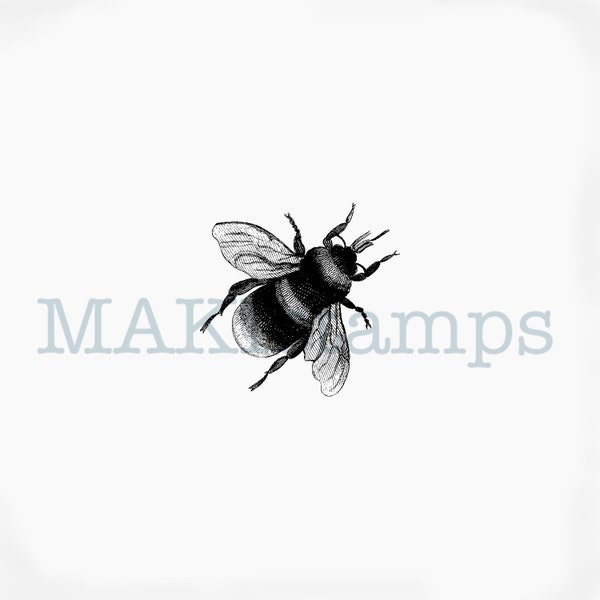 Bumble bee rubber stamp insect  - unmounted or cling stamp (190209)