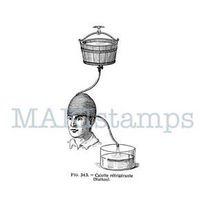 Steam punk rubber stamp / ancient medical cooling procedure stamp - unmounted or cling stamp (180611)