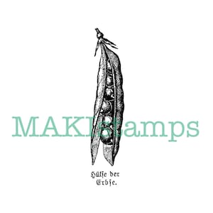 Vegetables rubber stamp / Pea pod  stamp / Unmounted rubber stamp or cling stamp (160307)