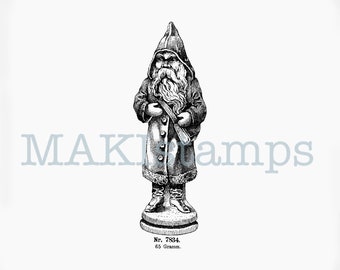 Santa Claus with bag / Christmas stamp - unmounted rubber stamp or cling stamp option (190610)