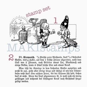 Winter Wichtel Stempel Set Eierpunsch * Wichtelküche Serie - unmontiertes Stempelgummi oder auf Haftschaum (230415)