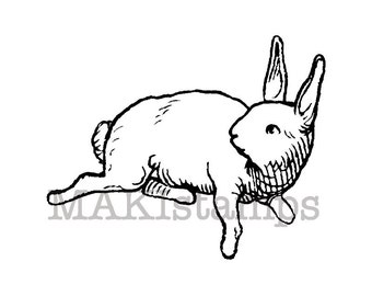 Running rabbit rubber stamp / Unmounted rubber stamp  (130712)