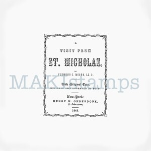 Nicholas Unmounted rubber stamp or cling stamp option 190606 Christmas stamp Book Cover A Visit from St